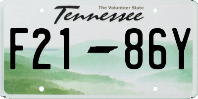 TN license plate F2186Y