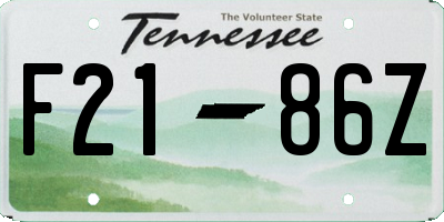 TN license plate F2186Z