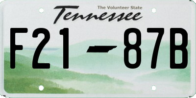 TN license plate F2187B