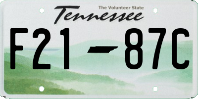 TN license plate F2187C