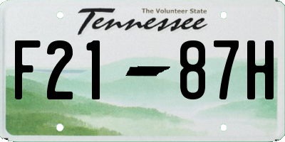 TN license plate F2187H