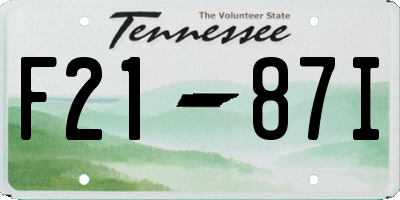 TN license plate F2187I