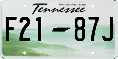 TN license plate F2187J