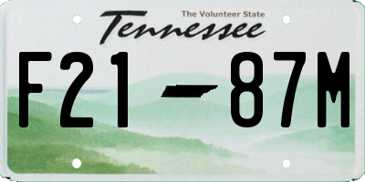 TN license plate F2187M