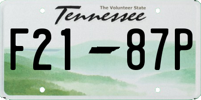 TN license plate F2187P