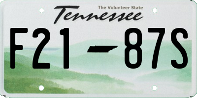 TN license plate F2187S