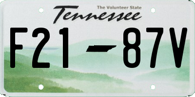 TN license plate F2187V