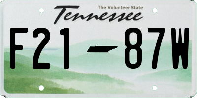 TN license plate F2187W