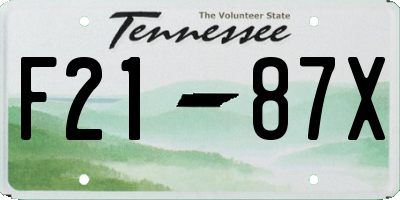 TN license plate F2187X