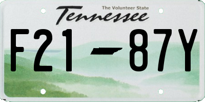 TN license plate F2187Y