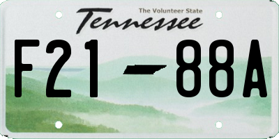 TN license plate F2188A