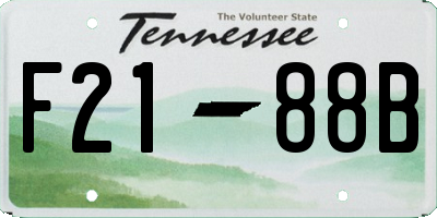 TN license plate F2188B