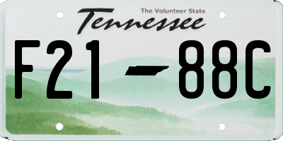 TN license plate F2188C