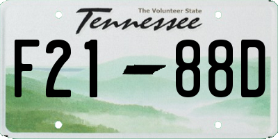 TN license plate F2188D