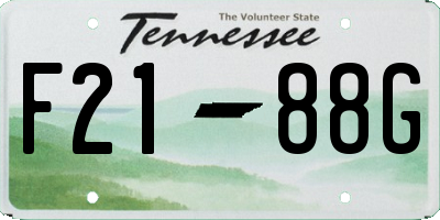 TN license plate F2188G