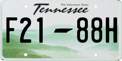 TN license plate F2188H