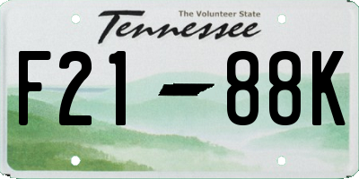 TN license plate F2188K