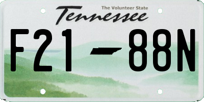 TN license plate F2188N