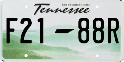TN license plate F2188R