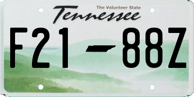 TN license plate F2188Z