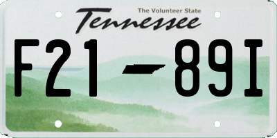 TN license plate F2189I