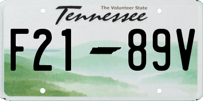 TN license plate F2189V