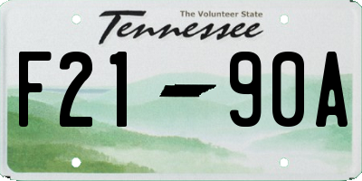 TN license plate F2190A