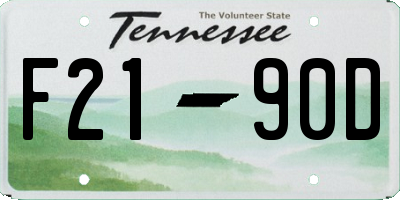 TN license plate F2190D