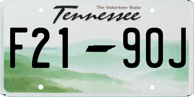 TN license plate F2190J