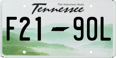TN license plate F2190L