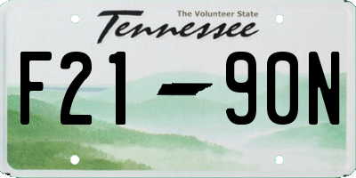 TN license plate F2190N
