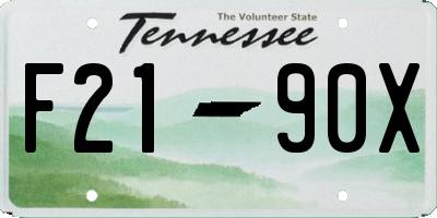 TN license plate F2190X