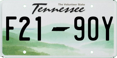 TN license plate F2190Y