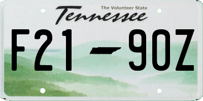 TN license plate F2190Z