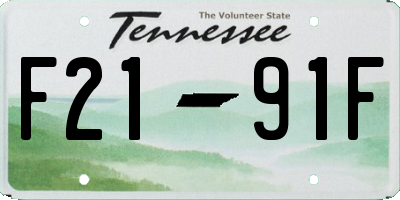 TN license plate F2191F