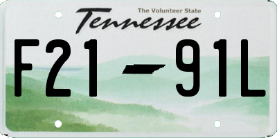 TN license plate F2191L