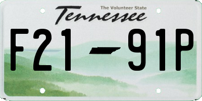 TN license plate F2191P