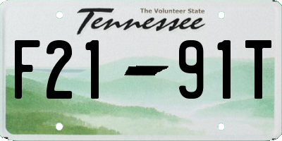 TN license plate F2191T