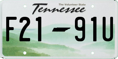 TN license plate F2191U