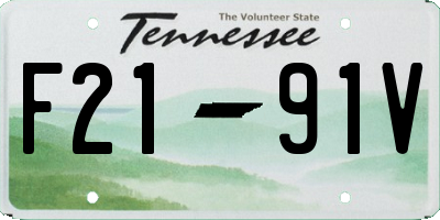 TN license plate F2191V