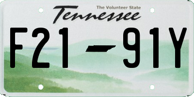 TN license plate F2191Y