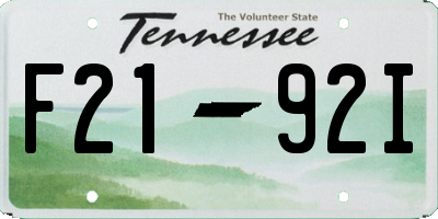 TN license plate F2192I