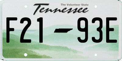 TN license plate F2193E