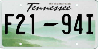 TN license plate F2194I