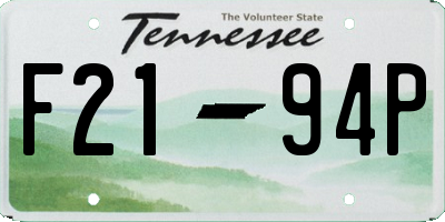 TN license plate F2194P