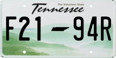 TN license plate F2194R