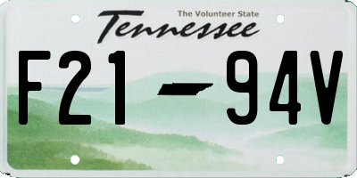TN license plate F2194V