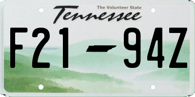 TN license plate F2194Z