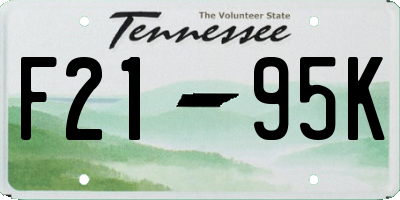 TN license plate F2195K