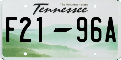 TN license plate F2196A